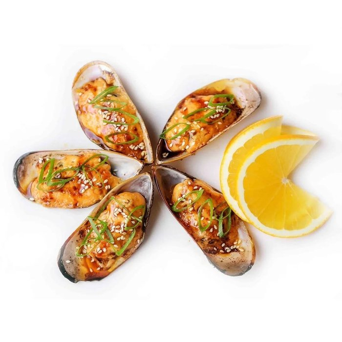 Запечённые мидии 7 шт ( не острые)